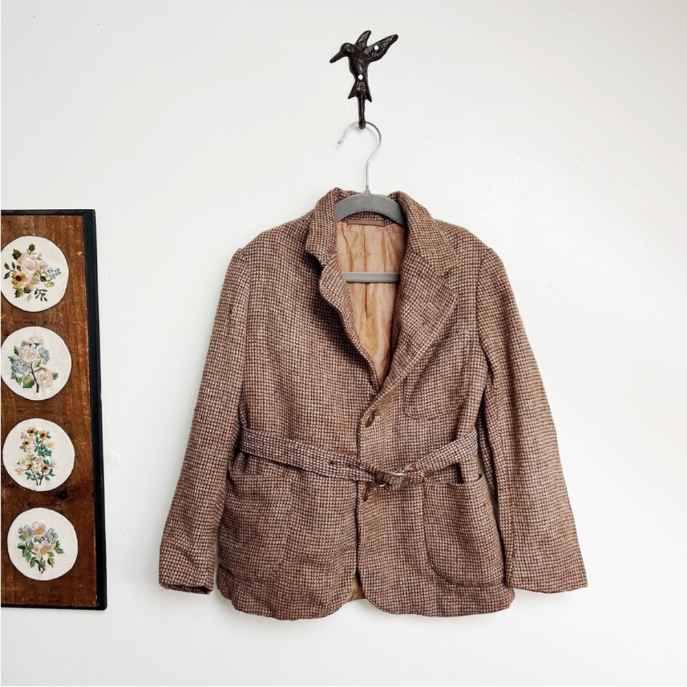 Vintage 1970s Wool Tweed Blazer Jacket